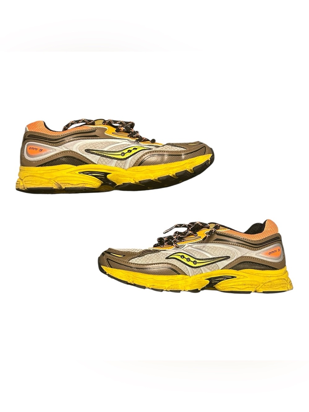 Saucony ProGrid Omni 9 Men’s Size 7 Silver Gray Yellow Orange